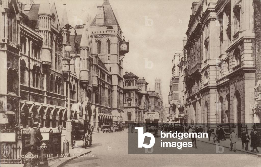 The Royal Courts of Justice in London (b/w photo)