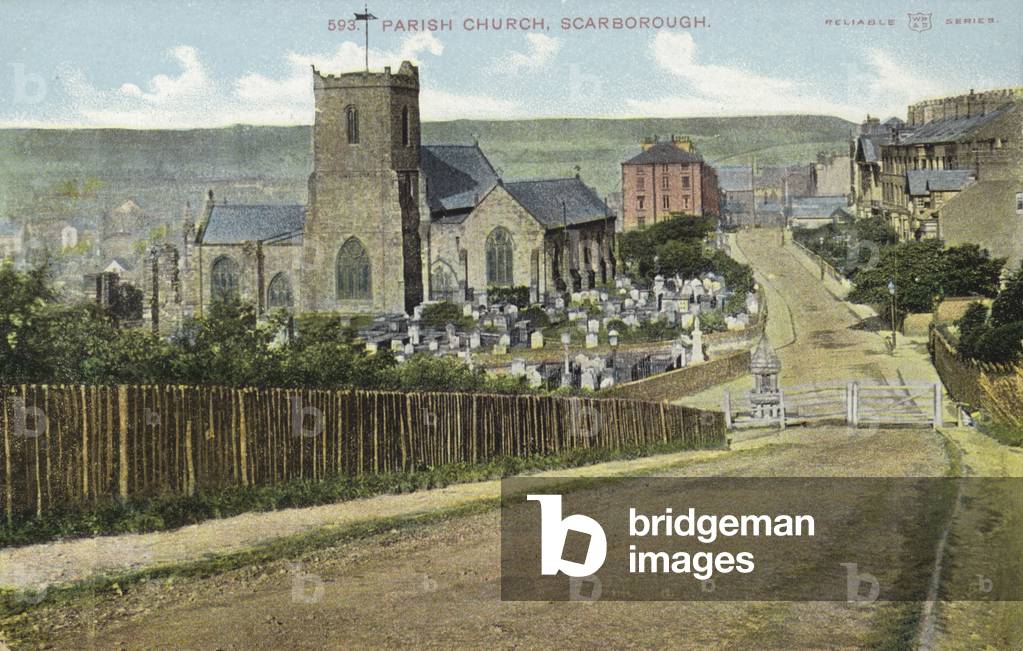 Parish Church, Scarborough, Yorkshire (coloured photo)