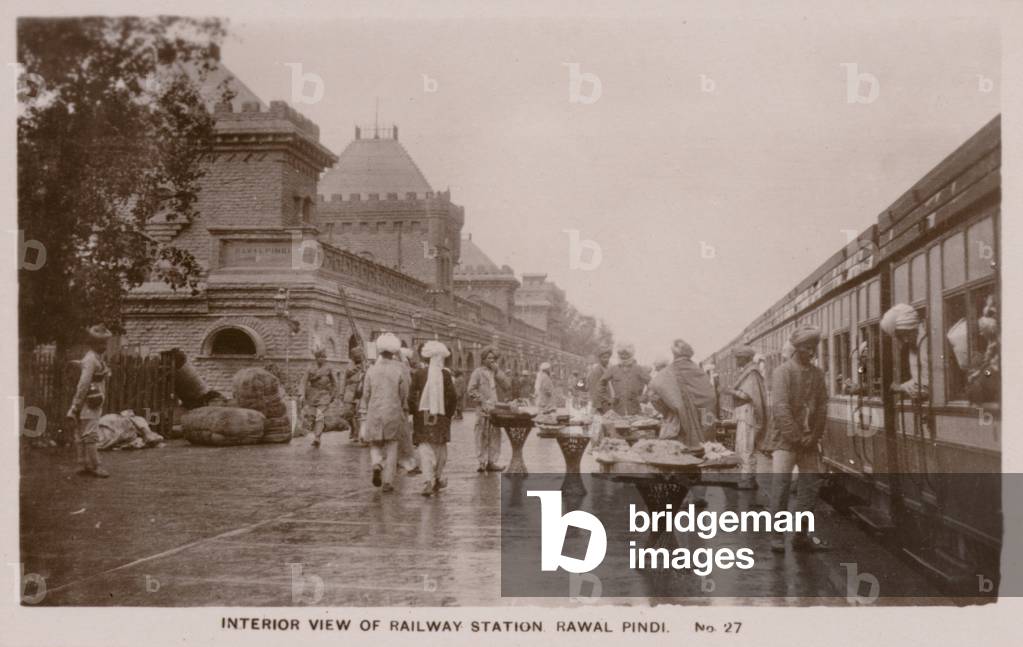 Interior View of Railway Station, Rawal Pindi (b/w photo)