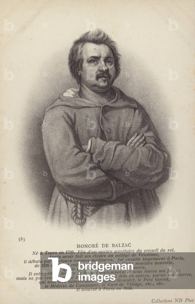 Honore de Balzac (1799-1850), French novelist and playwright (litho)