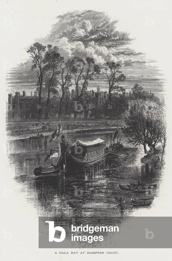 A gala day at Hampton Court, Richmond upon Thames (engraving)
