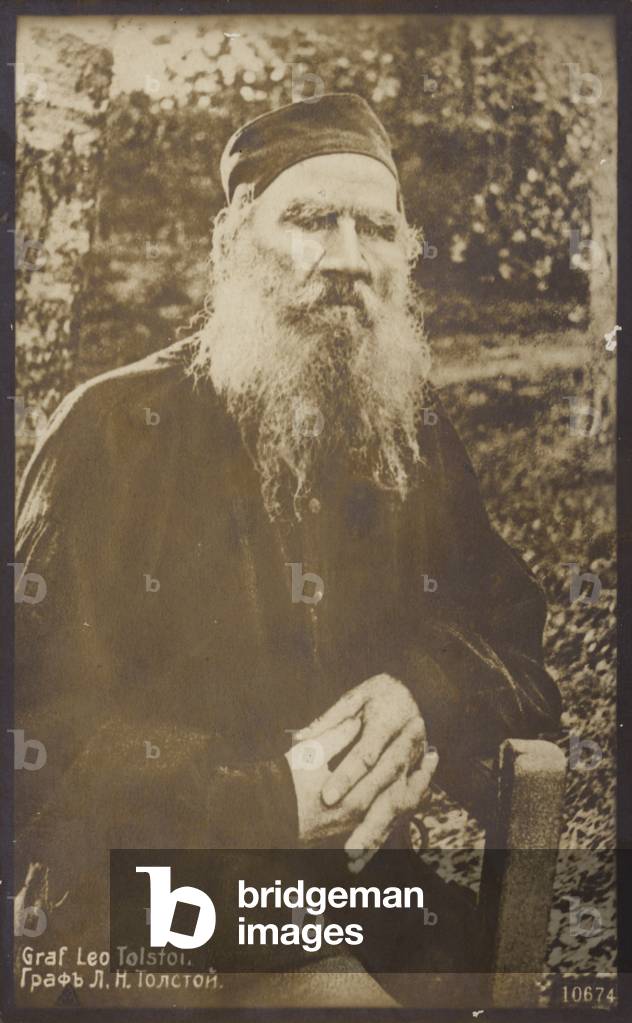 Leo Tolstoy, Russian novelist (b/w photo)