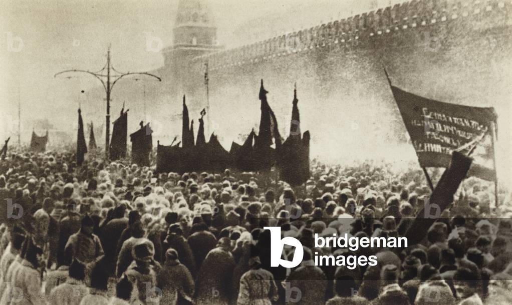 Lenin's funeral, Red Square, Moscow, 1924 (b/w photo)