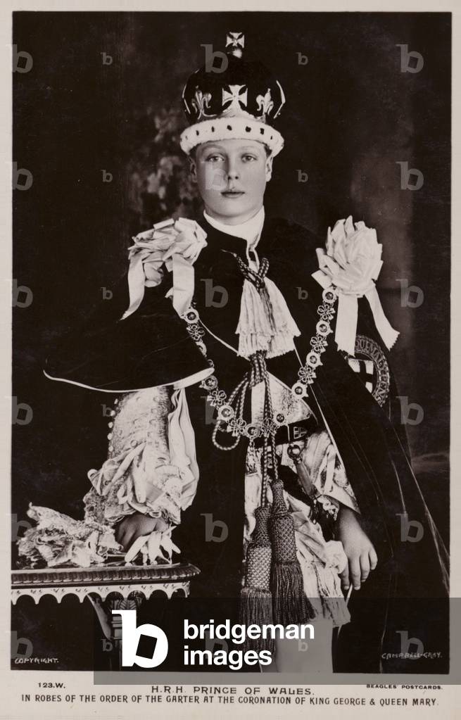 Prince of Wales, (later Edward VIII) (1894-1972) at the coronation of King George V, 22 June 1911 (b/w photo)