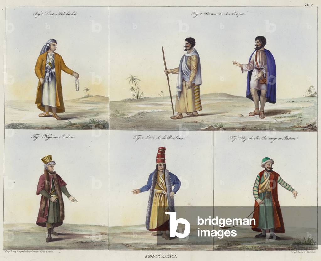 Middle Eastern Costumes (colour litho)