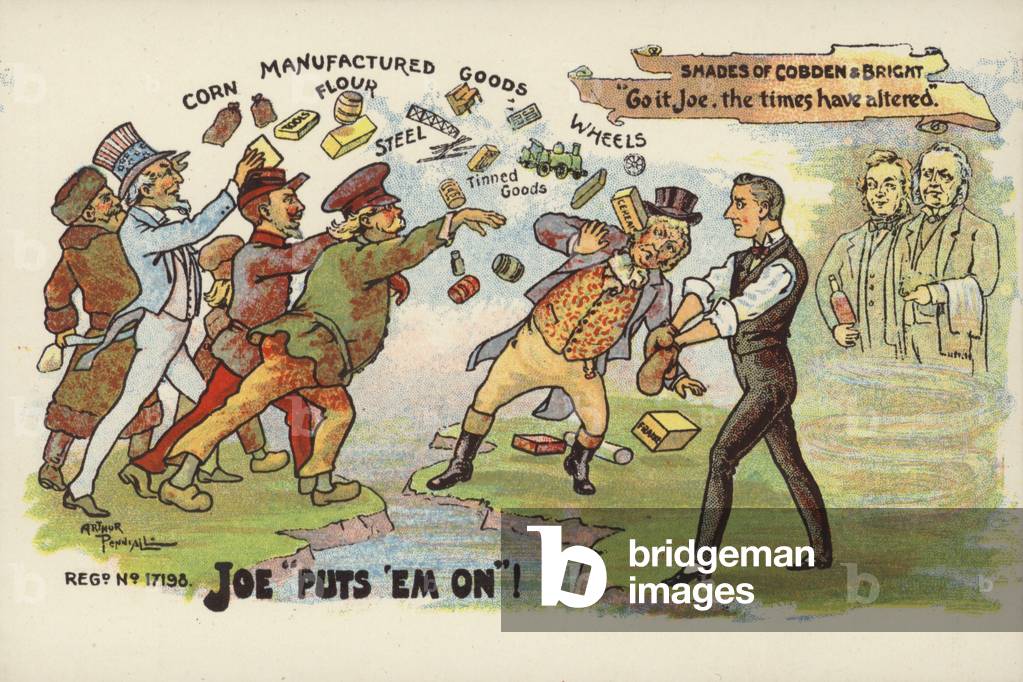 Joe puts 'em on (colour litho)