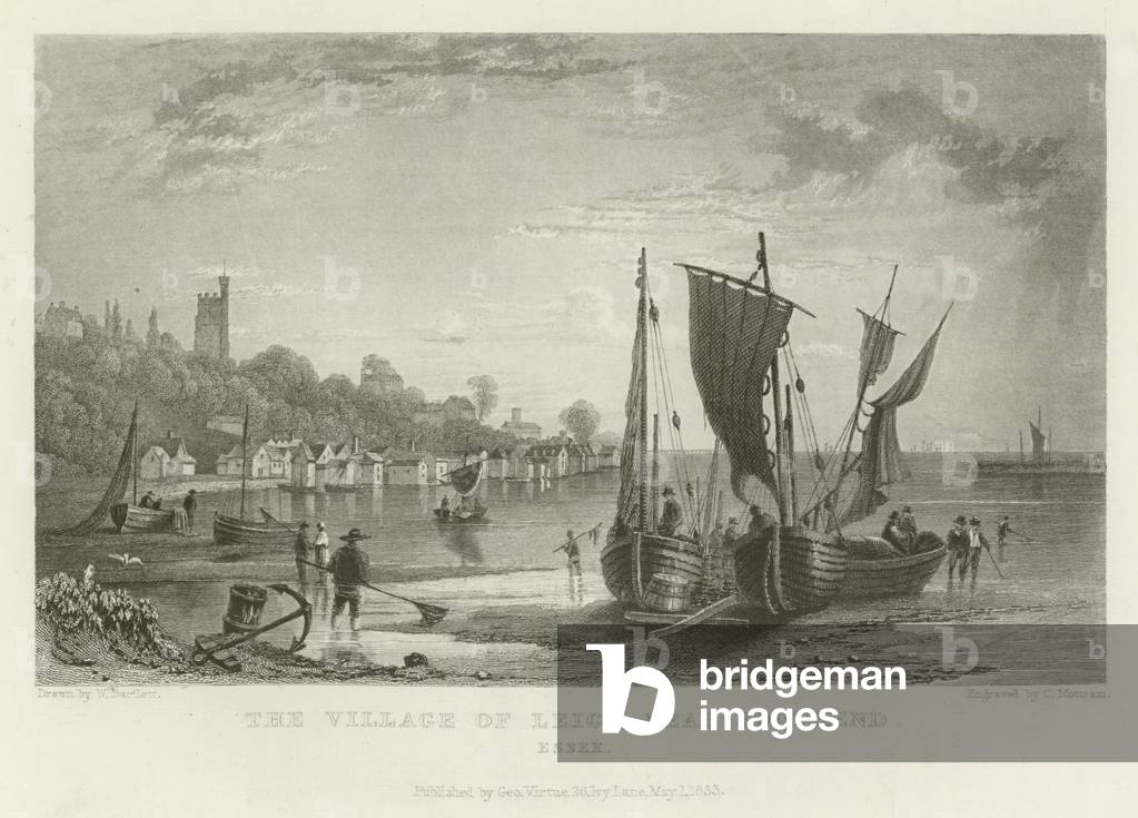 The Village of Leigh, near Southend, Essex (engraving)