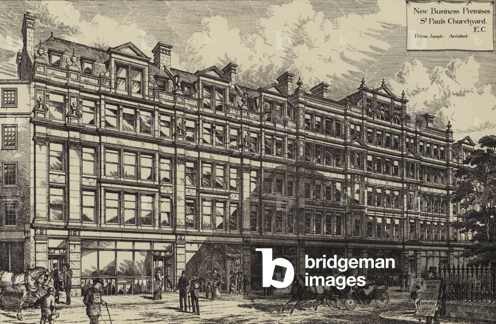New business premises, St Paul's Churchyard, City of London (litho)