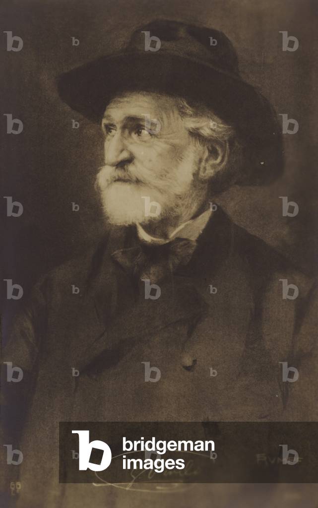 Portrait of Giuseppe Verdi (b/w photo)