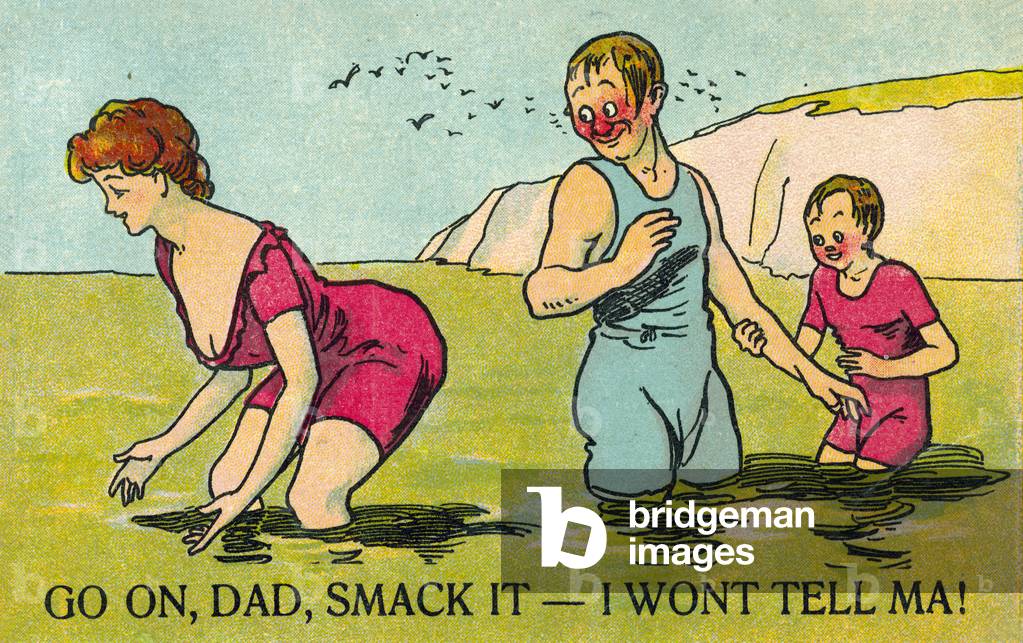 Go On, Dad, Smack it - I won't tell ma! (colour litho)