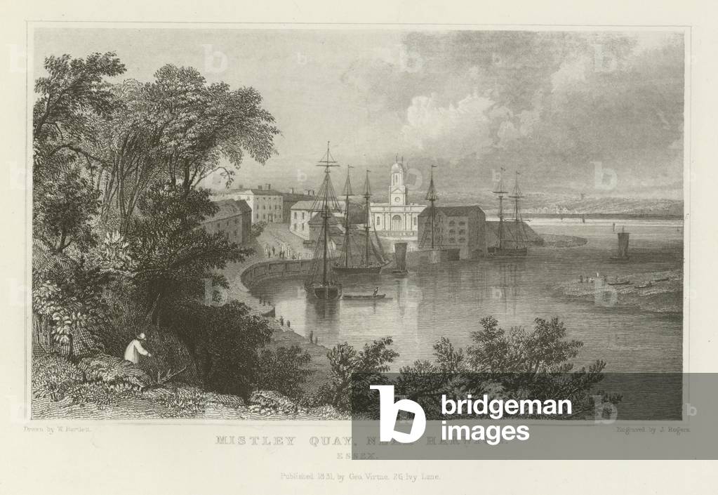 Mistley Quay, near Harwich, Essex (engraving)