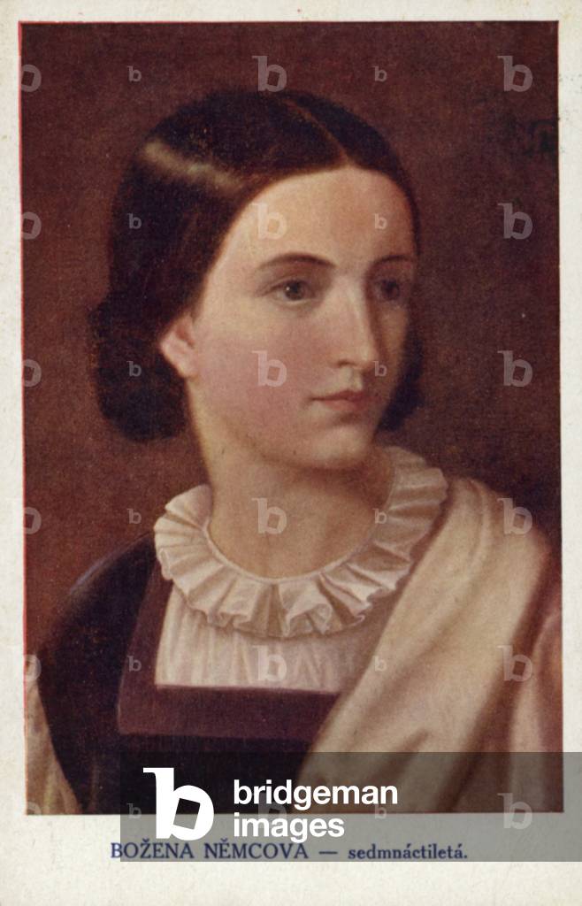 Bozena Nemcova (1820-1862), Czech writer (colour litho)