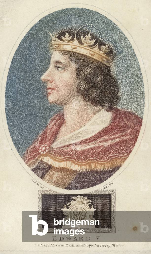 King Edward V of England (colour engraving)