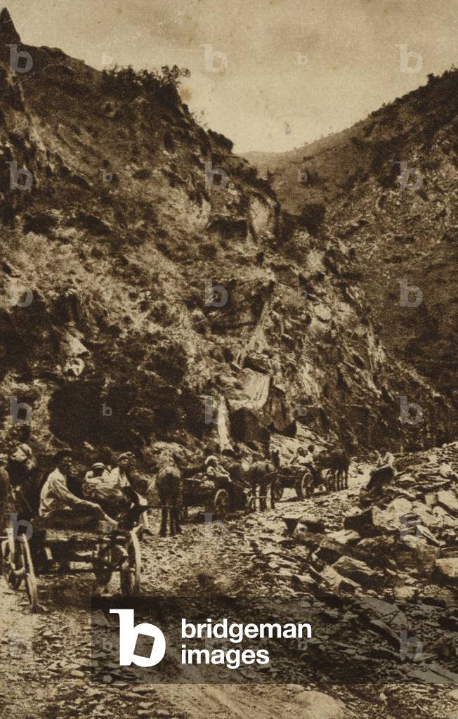 Mountain road near Kislovodsk, North Caucasus, USSR, 1926 (b/w photo)