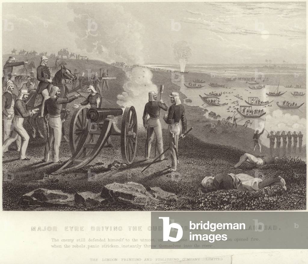 Major Eyre driving the Oude rebels from Allahabrad (engraving)
