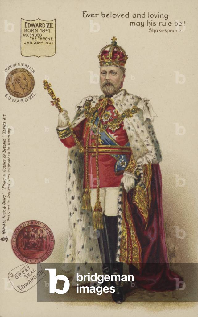 English King Edward VII, c.1900s (chromolitho)