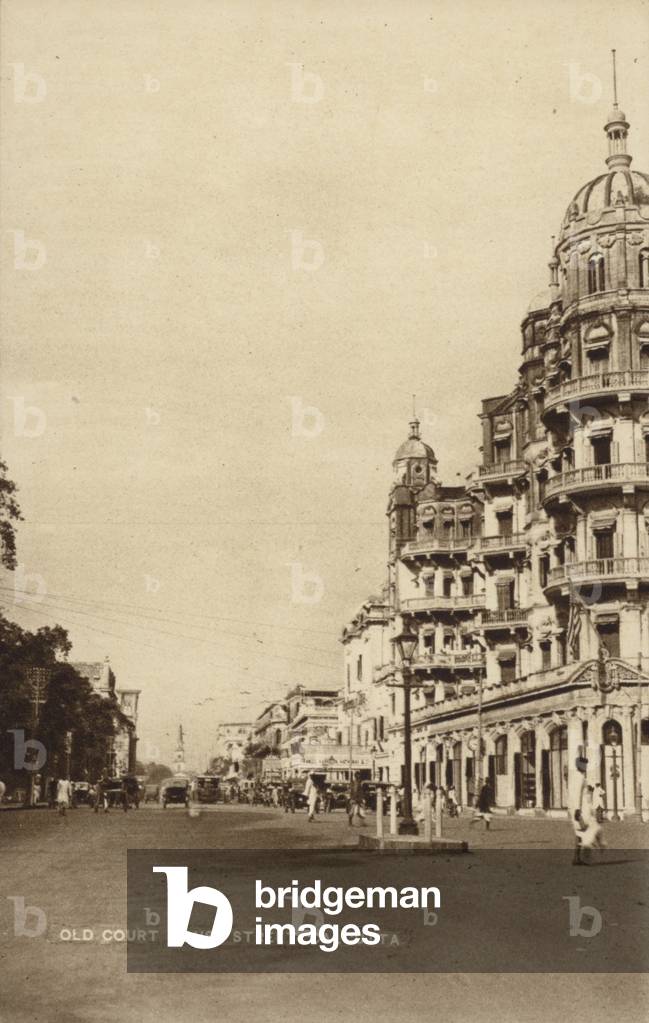 Old Court House Street, Calcutta (b/w photo)