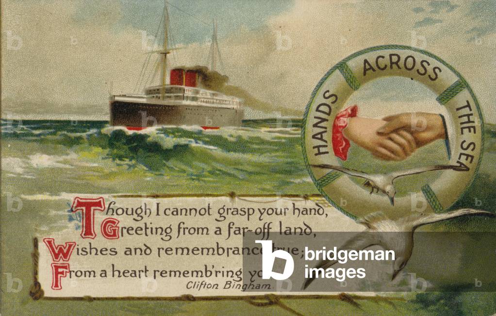 Hands across the Sea (coloured lithograph)