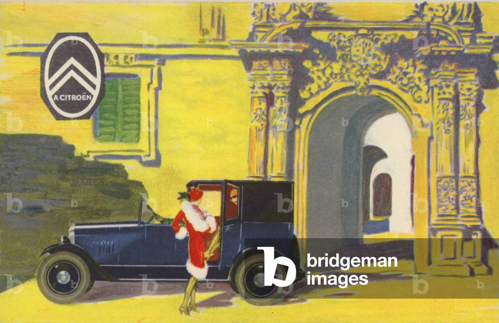 Citroen car (colour litho)