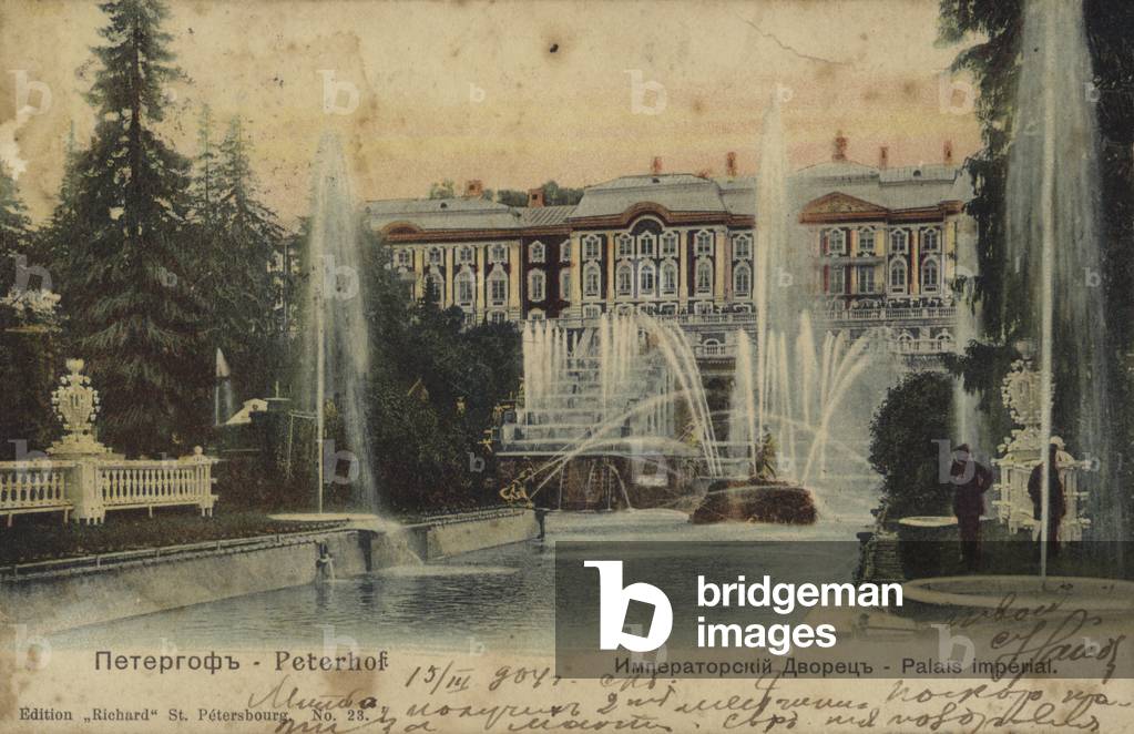 Peterhof Imperial Palace, St Petersburg, Russia, early 20th Century (colour photo)