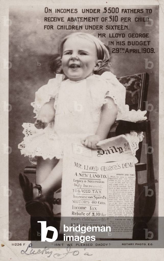 Isn't we pleased Daddy? (b/w photo)