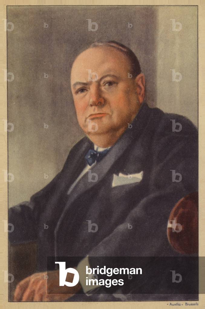 Winston Churchill (coloured lithograph)