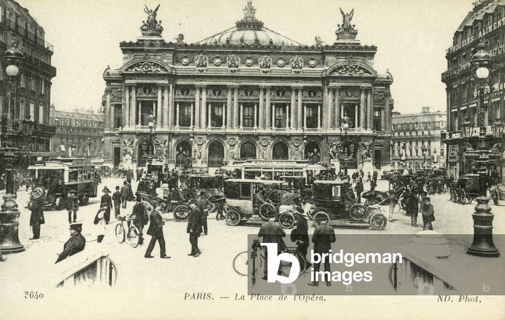 La Place de l'Opera, Paris (b/w photo)