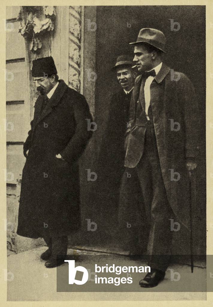 Anatoly Lunacharsky and Vladimir Mayakovsky, 1918 (b/w photo)
