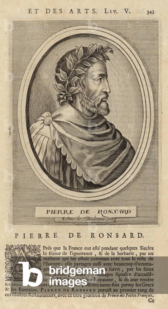 Portrait of Pierre de Ronsard (engraving)