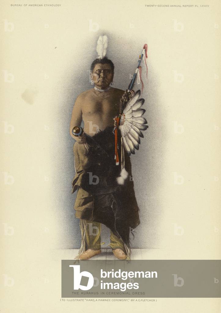 The Kurahus in ceremonial dress (colour litho)