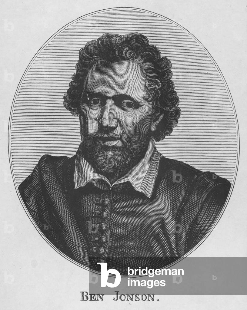 Ben Jonson, English playwright and poet (engraving)