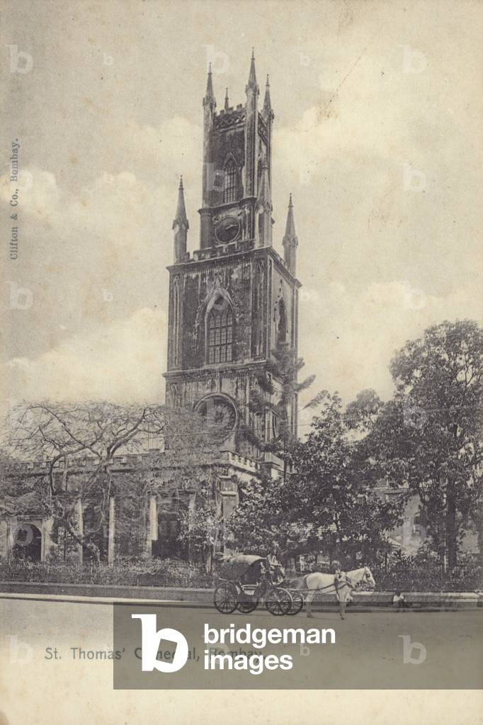 St. Thomas' Cathedral, Bombay (b/w photo)