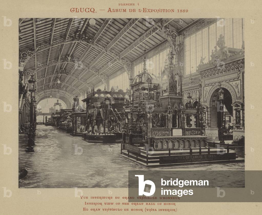 Interior view of the Great Hall of Honour (b/w photo)