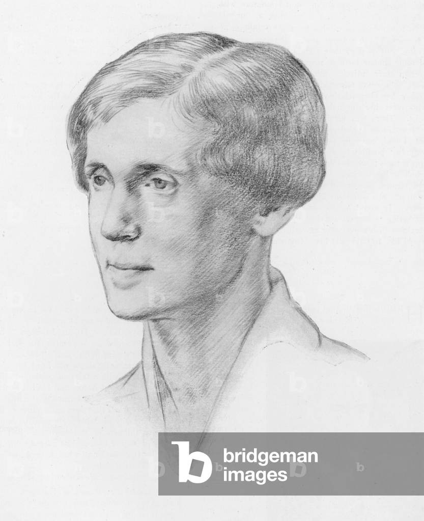 Portrait of Rose Macaulay, English novelist, essayist and poet (litho)