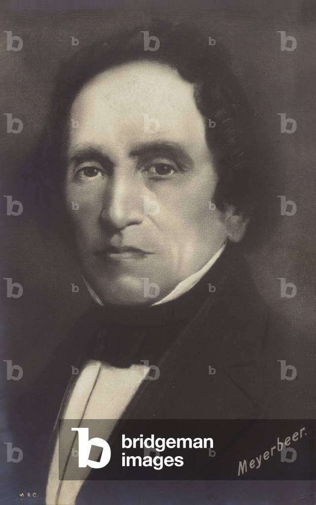 Portrait of Giacomo Meyerbeer (b/w photo)