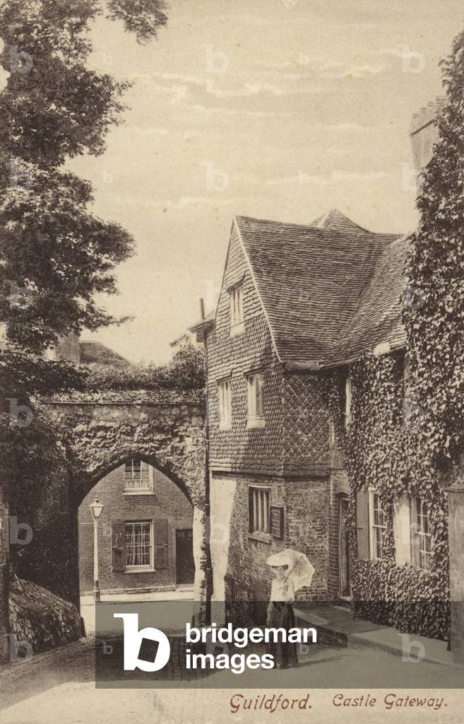 Guildford, Castle Gateway (b/w photo)