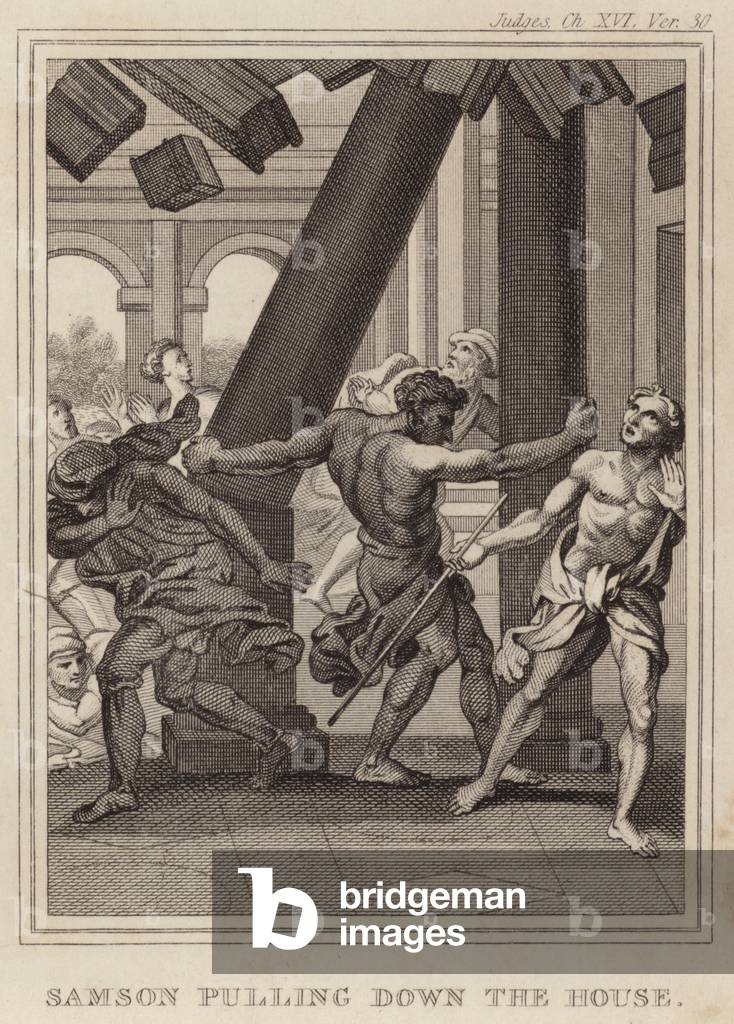 Samson pulling down the House (engraving)