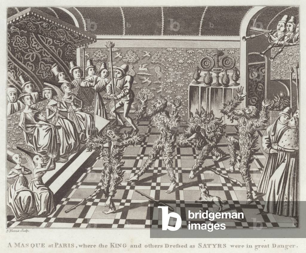 A Masque at Paris, where the King and others Dressed as Satyrs were in Great Danger (engraving)
