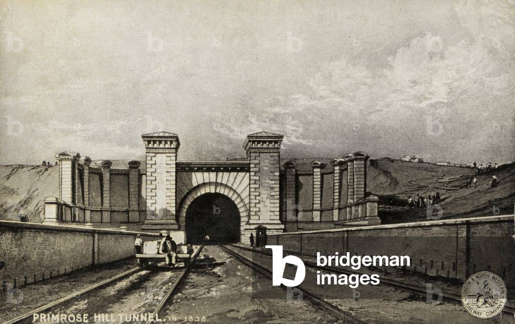 Primrose Hill Tunnel, in 1838 (litho)