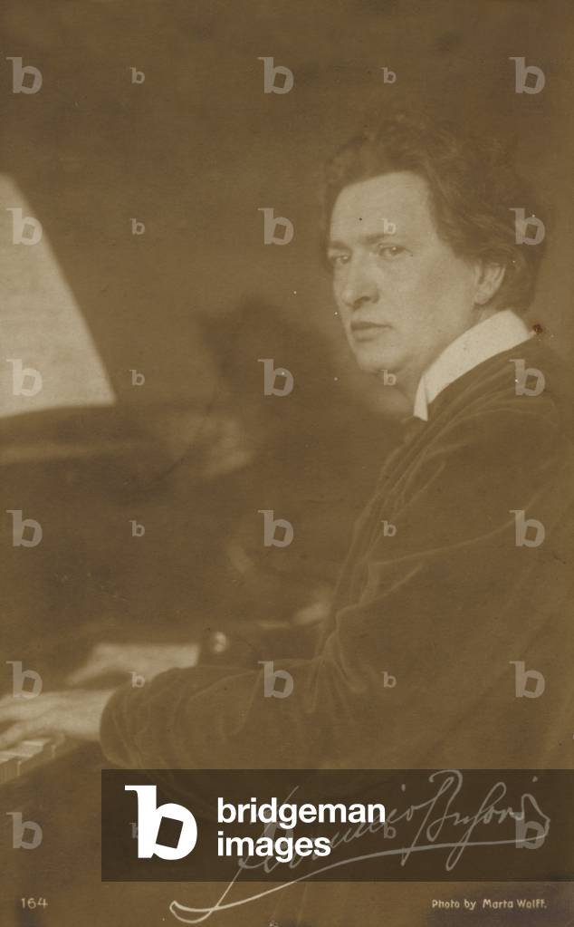 Ferruccio Busoni, Italian composer, pianist, editor, writer, teacher and conductor (1866-1924) (b/w photo)