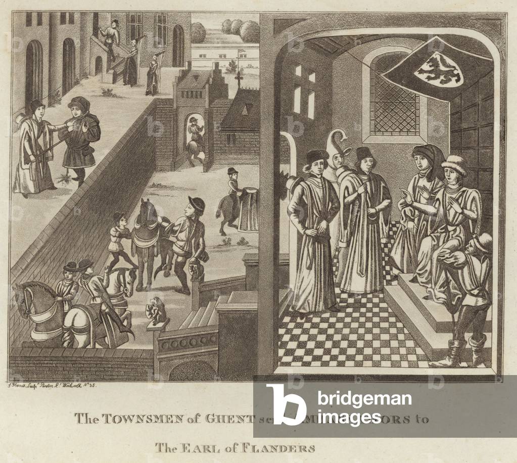 The Townsmen of Ghent send Ambassadors to the Earl of Flanders (engraving)