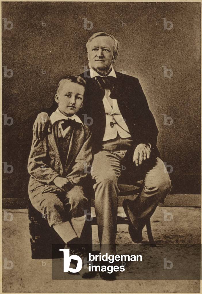 Portrait of Richard and Siegfried Wagner (b/w photo)