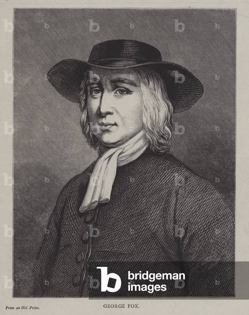 George Fox, English Dissenter and Quaker (engraving)