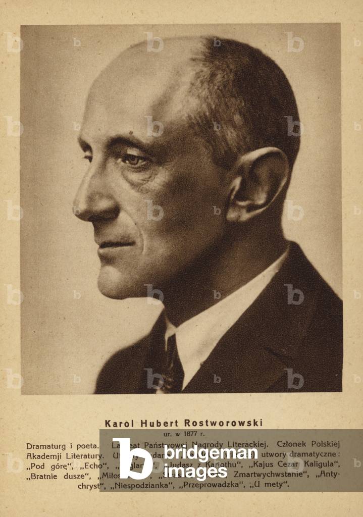 Karol Hubert Rostworowski (1877-1938), Polish poet and playwright (b/w photo)
