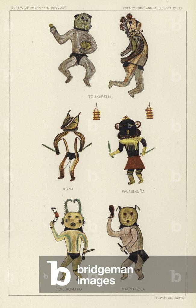 Tcukapelli, Kona, Palabikuna, Tcilikomato, Macmahola (colour litho)