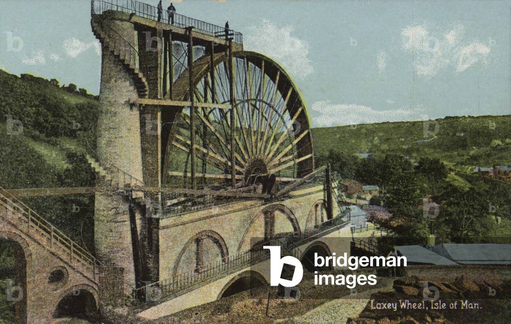 Laxey Wheel, Isle of Man (coloured photo)