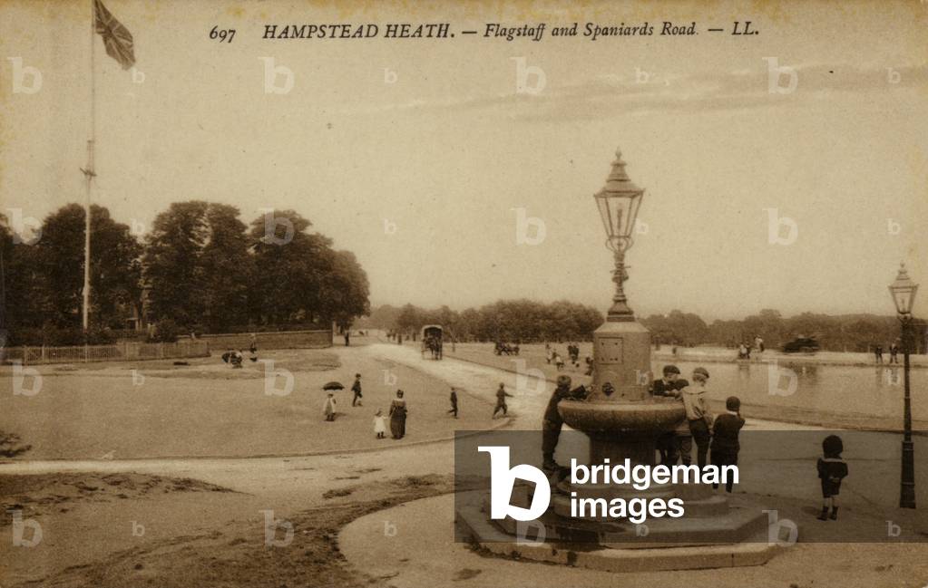 Hampstead Health, Flagstaff and Spaniards Road (b/w photo)
