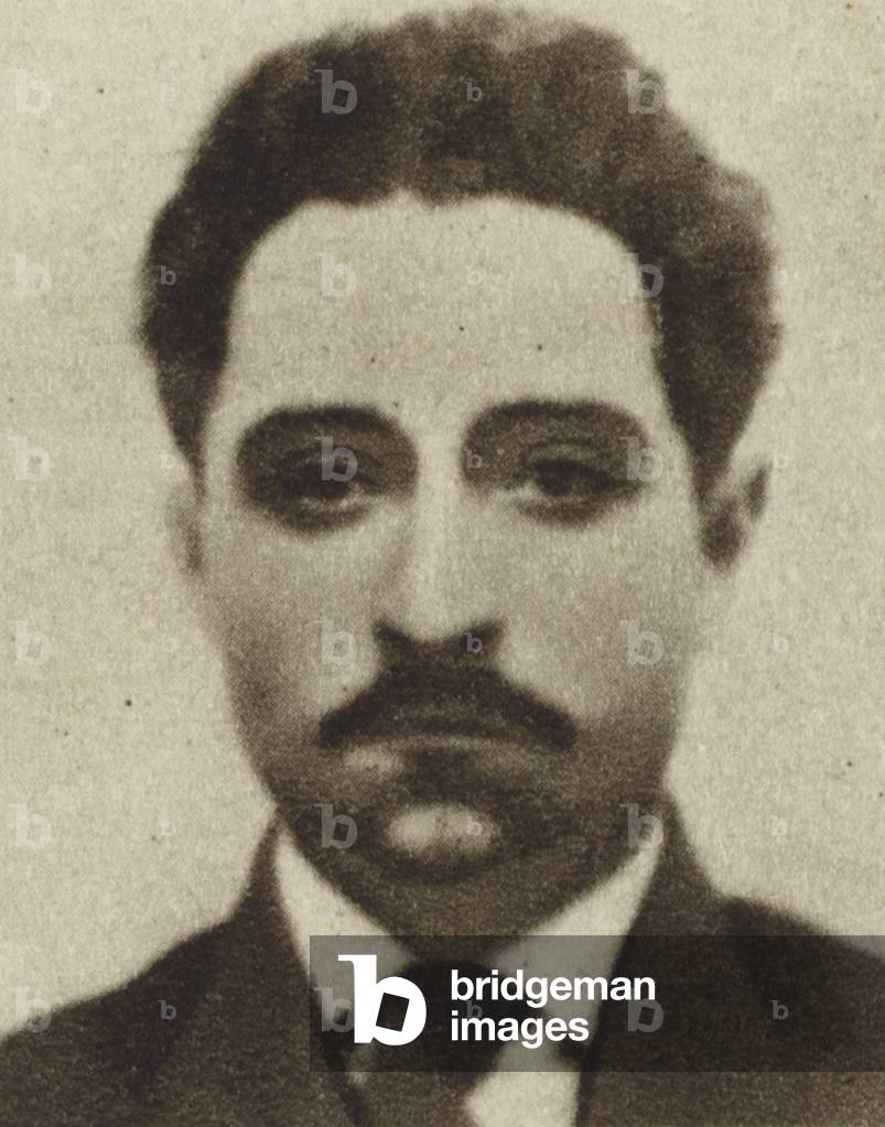 Bolshevik leader Sergo Ordzhonikidze at the conference of the Russian Social Democratic Labour Party in Prague, 1912 (b/w photo)