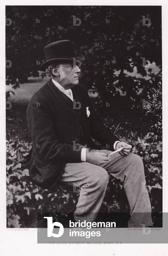 Sir John Everett Millais, English artist (b/w photo)