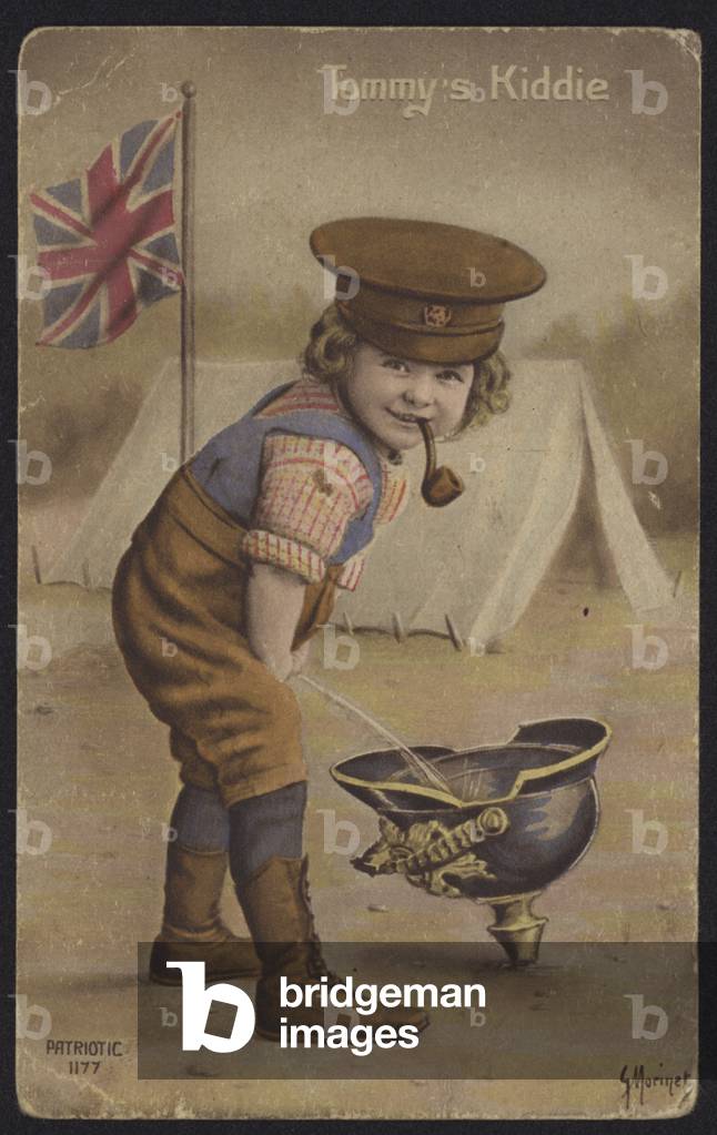 Tommy's Kiddie, British First World war propaganda postcard (colour litho)